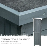 Outsunny Armadio da Esterno in Legno con 2 Porte a Persiana e Ripiani Interni, 87x46.5x160 cm, Grigio(m-5)
