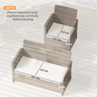 Outsunny Outdoor Seat Cushion Pads for Rattan Furniture, 3 PCs Garden Furniture Cushions, Cream White(m-3)