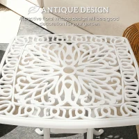 Outsunny Outdoor Garden Table with 38mm Dia. Umbrella Hole, Cast Aluminium Patio End Table with Anti-slip Foot Pads for Garden(m-4)