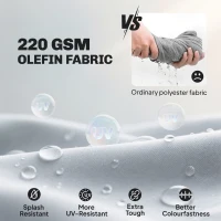 Outsunny 5 Pieces Aluminium Garden Furniture Set with Olefin Cushions, Extra Deep Outdoor Garden Sofa Set, White(m-5)