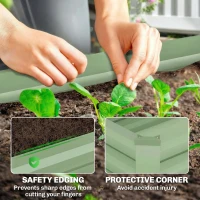 Outsunny Set of Two 100 x 60cm Steel Planter Boxes - Light Green(m-6)