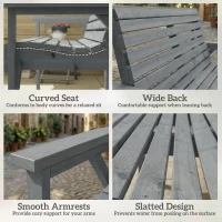 Outsunny 2 Seater Wooden Garden Bench, Slatted Patio Bench with Armrest and Backrest, Outdoor Furniture for Indoor, Balcony(m-6)