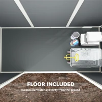 Outsunny 10 x 4 ft Resin Garden Shed, Outdoor Storage Shed with Floor, Windows, Lockable Doors and Vents, Grey(m-4)