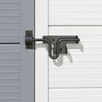 Outsunny 4.4ft x 3.3ft size Aluminium Frame and Plastic Wall Shed, with Foundation - Grey(m-9)