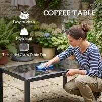 Outsunny 5-Piece Garden Corner Sofa Set with Cushions, 6 Seater Aluminium Garden Furniture Set with Coffee Table, Light Grey(m-6)