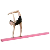 HOMCOM 2.1M 7FT Gymnastics Folding Balance Beam Home Gym Training Exercise Sports - Pink(m-11)