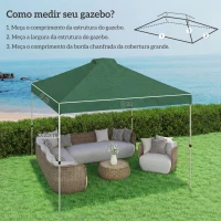 Outsunny Toldo de Substituição para Pérgola 3x3 m Teto de Reposição em Tela Oxford 210D Proteção UV50+ Verde(m-3)