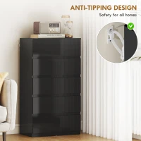 HOMCOM Chest of Drawers, 5-Drawer Storage Cabinets, Modern Dresser, Storage Drawer Unit for Bedroom(m-6)