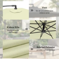 Outsunny 3m Overhanging Cantilever Parasol, with Cross Base - Beige(m-6)