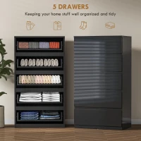 HOMCOM Chest of Drawers, 5-Drawer Storage Cabinets, Modern Dresser, Storage Drawer Unit for Bedroom(m-4)