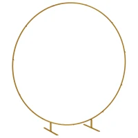 Outsunny 222cm Gold Tone Backdrop Stand, Round Metal Wedding Arch for Birthday Party, Bridal Shower, Graduation, Ceremony(m-10)