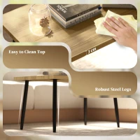 Stolik kawowy 2 szt. z ramą stalową, do salonu, naturalny(m-5)