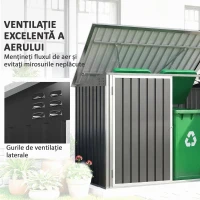 Outsunny coteț pentru tomberoane, spațiu pentru gunoi, ascunzătoare tomberoane, cutie coteț(m-6)