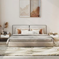 HOMCOM Lot de 2 tables de chevet murales, tables de nuit avec tiroir et plateau à rebords surélevés, 40x30x19,5cm, bois naturel(m-7)