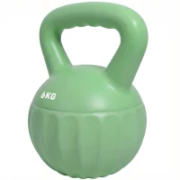 SPORTNOW Kettlebell Kogelgewicht 6 kg met zand gevuld voor beginners thuis krachttraining 17 x 17 x 23 cm Groen(m-10)