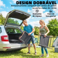 Outsunny Conjunto de 4 Cadeiras de Jardim Dobráveis com Encosto Alto e Apoios de Braços Tecido Textilene Respirável Preto(m-4)