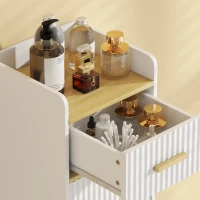 HOMCOM Mobile da Bagno Stretto con Mensola Regolabile, 32.5x29.5x91 cm, Bianco(m-9)