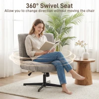 HOMCOM Draaibare Accentstoel, Fluwelen Gestoffeerde Loungestoel met Hoogteverstelling voor Woonkamer, Kantoor, Grijs(m-6)