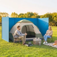 Outsunny Camping Windbreak, Foldable Portable Wind Blocker w/ Carry Bag and Steel Poles, 780cm x 150cm(m-7)