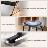 HOMCOM Table à dessin avec tabouret et 2 tiroirs, hauteur réglable, plateau inclinable 0° à 60°, 120 x 60 x 68-92 cm, blanc(m-7)