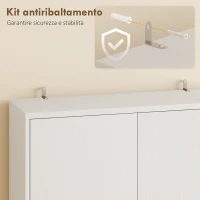 HOMCOM Mobile per Microonde con Ripiano Regolabile e 2 Cassetti, 60x40x170 cm, Bianco(m-7)
