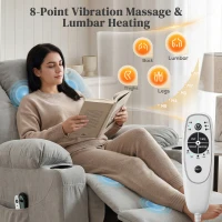 HOMCOM Power Lift Recliner Chair with Pocket Spring, Electric Lift Chair with Wide Backrest, Light Grey(m-4)