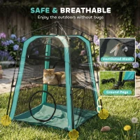 PawHut Cat Tent, 3-Tier Portable Pet Tent for Indoor Outdoor, Cat House with Multi-Door, Carry Bag, Breathable Mesh(m-7)