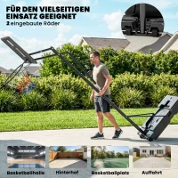 SPORTNOW Basketballkorb Outdoor 235-305cm schnell Höhenverstellbar, mit 110x70cm bruchsichere Rückwand 2 Rädern & Gewichtssack(m-6)