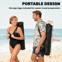 Outsunny Set of 2 Reclining Folding Camping Chair w/ Detachable Footrest, Storage Bag, Cup Holder & Headrest, Blue and Grey(m-6)