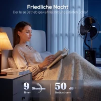 HOMCOM 4-in-1 Standventilator mit Wassernebel Luftreiniger Mückenschutz 9-Stunden-Timer 3 Modi Fernbedienung Schwarz(m-7)