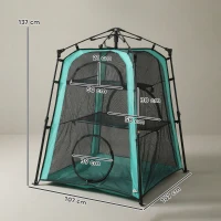 PawHut Cat Tent, 3-Tier Portable Pet Tent for Indoor Outdoor, Cat House with Multi-Door, Carry Bag, Breathable Mesh(m-3)