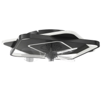 HOMCOM Ventilator de tavan cu lumină și telecomandă, ventilator LED de tavan cu 6 viteze, 3 temperaturi de culoare