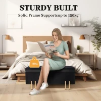 Pufa z pojemnikiem, metal, drewno, pianka, czarna(m-7)