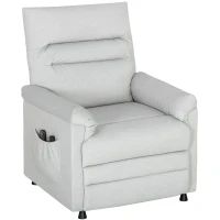 HOMCOM Fauteuil relax électrique massant et chauffant, fauteuil inclinable, repose-pieds, moteur silencieux, 82x99x106cm, gris(m-12)