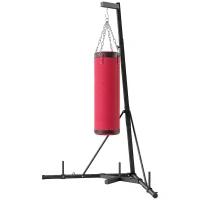 SPORTNOW Boxsackständer 185-231cm Höhenverstellbar Freistehender Boxsackhalter mit Boxsack Dreiecksbasis Gewichtenhalter(m-10)