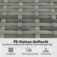 Outsunny Rattansessel mit Kissen Bänder, gepolsterter Outdoor Sessel aus Polyrattan, Korbsessel bis 120kg(m-5)