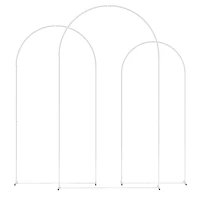 Outsunny Wedding Arch Frame Set, Metal Balloon Arch Stand Set, Balloon Arch Stand Set for Birthday Party, 2.2, 2, 1.8 m White(m-1)