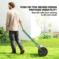 Outsunny 38L Fillable Cylinder Steel Lawn Roller - Dark Green(m-6)