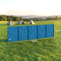 Outsunny Camping Windbreak, Foldable Portable Wind Blocker w/ Carry Bag and Steel Poles, 780cm x 150cm(m-3)