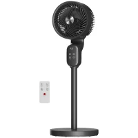 HOMCOM 20 dB Silent Standing Fan for Bedroom, 39" Pedestal Fan with Remote, 90° Oscillating, 8 Speeds, Adjustable Height, Black(m-11)