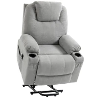 HOMCOM Power Lift Recliner Chair with Pocket Spring, Electric Lift Chair with Wide Backrest, Light Grey(m-1)
