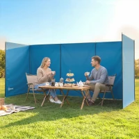 Outsunny Camping Windbreak, Foldable Portable Wind Blocker w/ Carry Bag and Steel Poles, 780cm x 150cm(m-8)