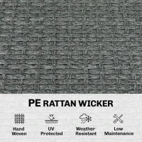 Outsunny Double Hanging Egg Chair with Canopy, Rattan Garden Egg Swing Chair with Cushion, Stand for Indoor Outdoor, Dark Grey(m-7)