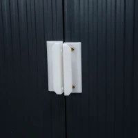 Outsunny 7 x 4ft Weatherproof Shed, Outdoor Bike Storage Shed with Ventilation Slots, Foundation Kit and Lockable Double Doors, Dark Grey(m-12)