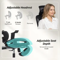 HOMCOM Ergonomic Office Chair, High Back Mesh Desk Chair, Black(m-6)