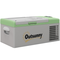 Outsunny Lodówka Samochodowa, 16L, -20°C do 10°C, ECO/MAX, 60x32x26cm, Zielony/Szary