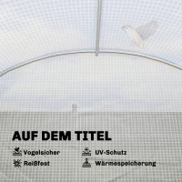 Outsunny Gewächshaus ca. 2,7 x 2 x 2 m Foliengewächshaus mit Regalen Rollbar Reißverschlusstür 6 Netzfenster Stützstangen(m-6)