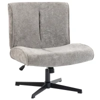 HOMCOM Fauteuil d'appoint pivotant, fauteuil lounge rembourré effet velours avec réglage en hauteur pour salon, bureau, gris(m-1)