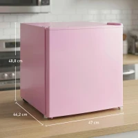HOMCOM Congelador de bancada com 35 litros de capacidade, pequeno congelador com porta reversível, Rosa(m-3)