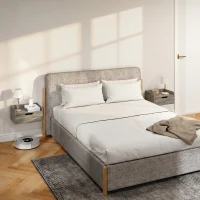 HOMCOM Lot de 2 tables de chevet murales, tables de nuit avec tiroir et plateau à rebords surélevés, 40x30x19,5cm, gris(m-9)